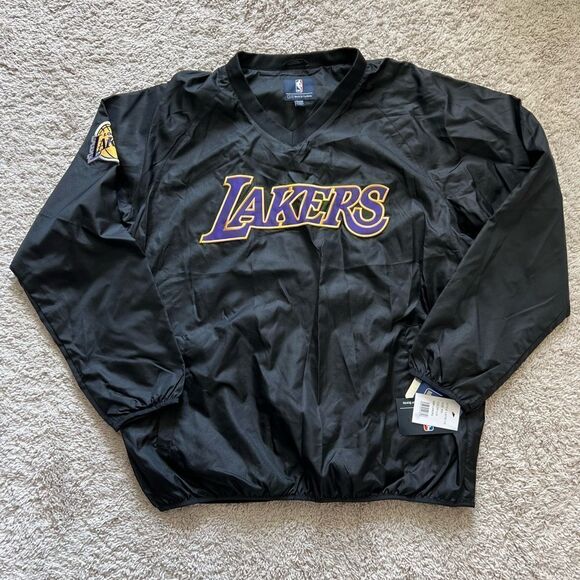 Los Angeles Lakers GIII By Carl Banks Pullover Windbreaker Jacket Black - Picture 1 of 5